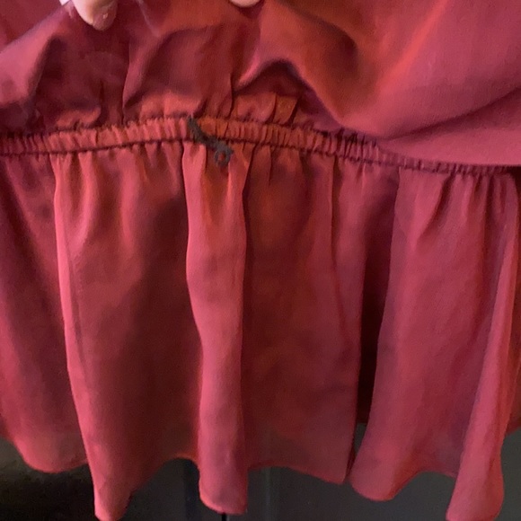 Beaded burgundy chiffon type blouse - Picture 7 of 10